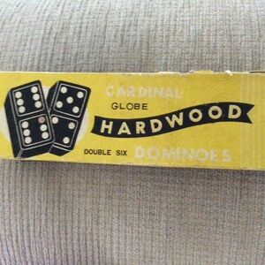 Vintage Cardinal Globe Hardwood Dominoes in box No. 556 Double Six